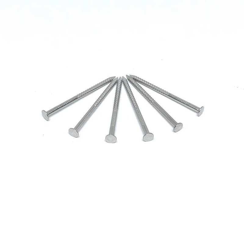 Rust Protection Flat Head Ring Shank Nails SUS316 For Outdoor